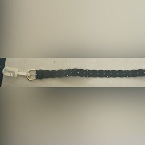 Time and Tru Black Braided Belt with Gold Buckle